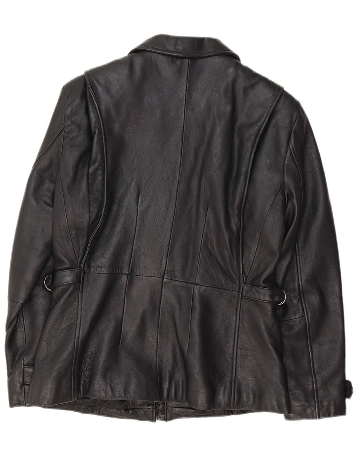 Wilsons Womens Leather Jacket UK 10 Small Black Classic