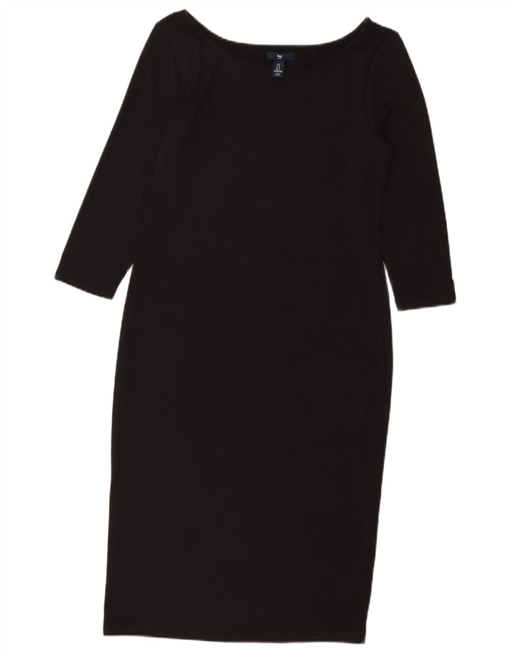 Gap Womens 3/4 Sleeve Sheath Dress UK 10 Small Black Polyester