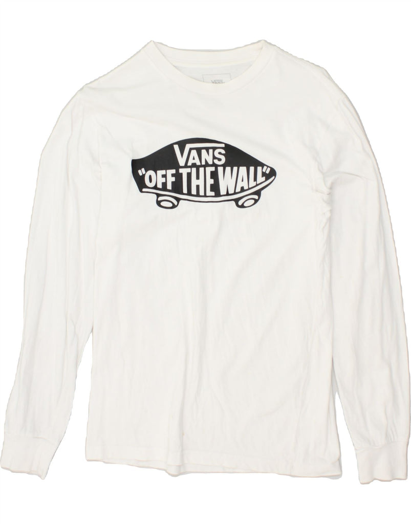 VANS Mens Classic Fit Graphic Top Long Sleeve Small White | Vintage Vans | Thrift | Second-Hand Vans | Used Clothing | Messina Hembry 