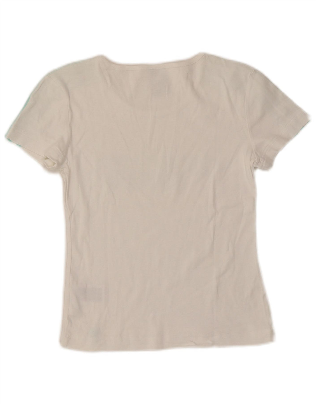 ADIDAS Womens Crop Graphic T-Shirt Top UK 10 Small White Cotton