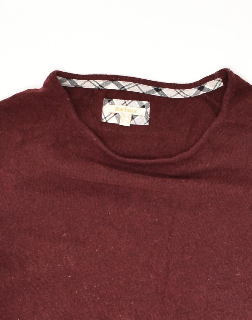 BARBOUR Womens Boat Neck Jumper Sweater UK 14 Large Maroon Wool | Vintage Barbour | Thrift | Second-Hand Barbour | Used Clothing | Messina Hembry 