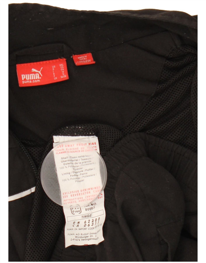 Puma Boys Graphic Tracksuit Top Jacket 15-16 Years Black Polyester