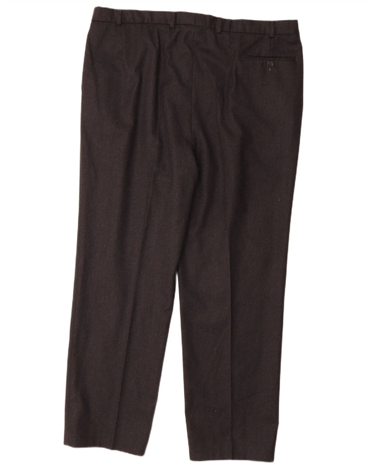 MARKS & SPENCER Mens Pegged Suit Trousers W44 L33 Black Wool