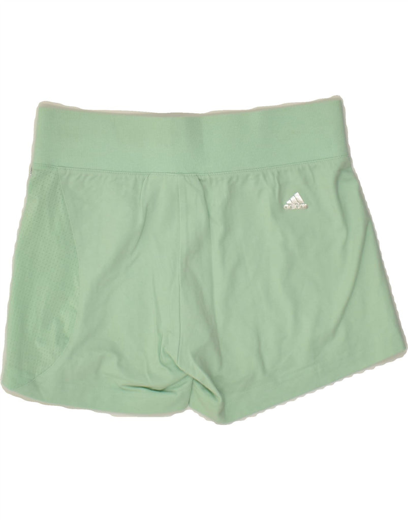 ADIDAS Womens Sport Shorts UK 10 Small Green Vintage Adidas and Second-Hand Adidas from Messina Hembry 