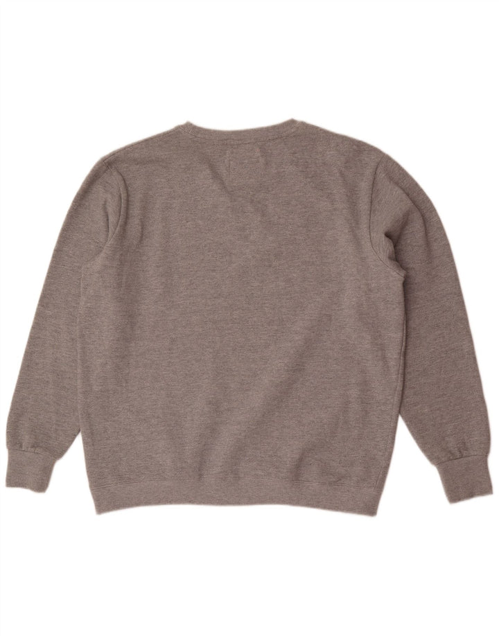 Superdry Mens Graphic Sweatshirt Jumper XL Grey Flecked Cotton