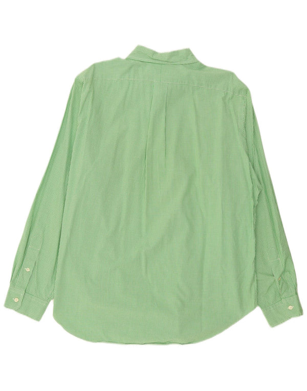 Ralph Lauren Mens Classic Fit Shirt XL Green Gingham Cotton