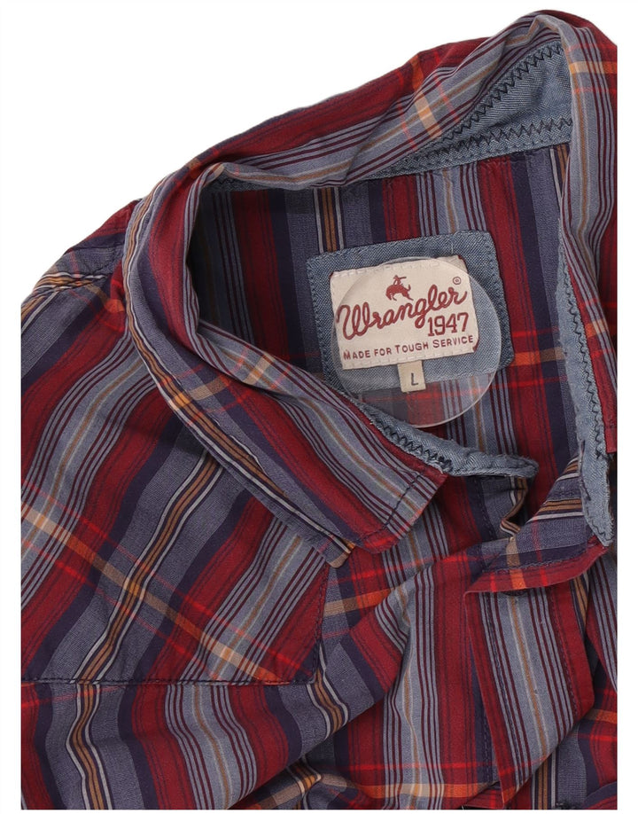 Wrangler Mens Flannel Shirt Large Blue Check