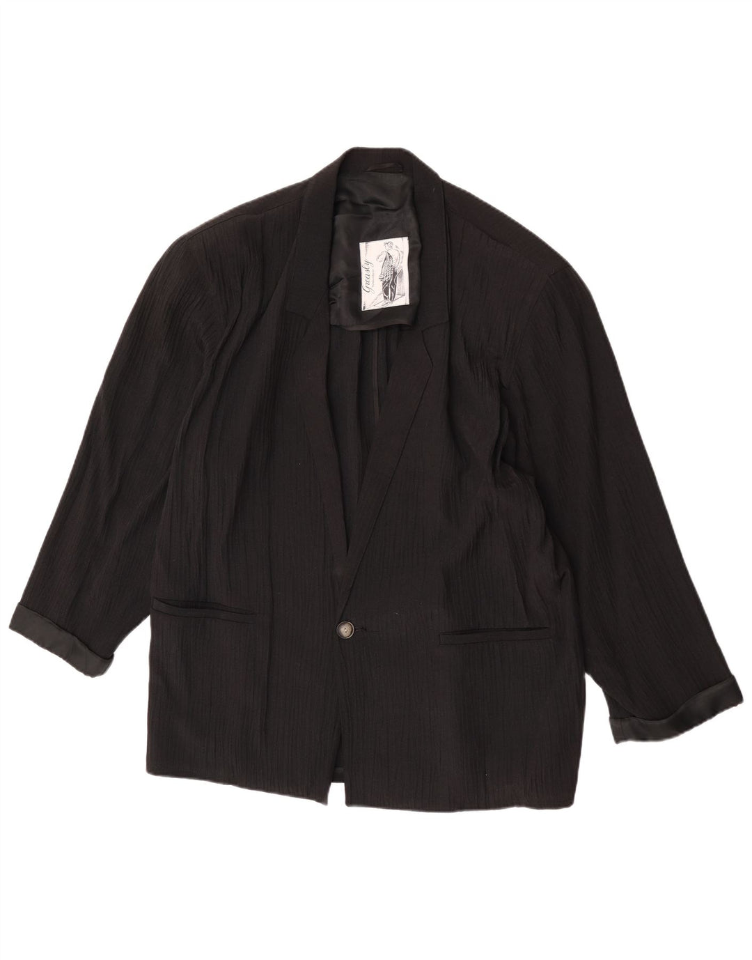 Vintage Mens 1 Button Blazer Jacket UK 40 Large Black