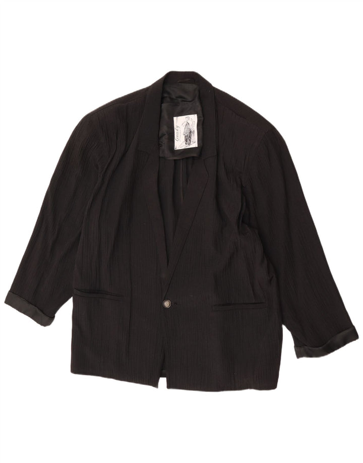 Vintage Mens 1 Button Blazer Jacket UK 40 Large Black
