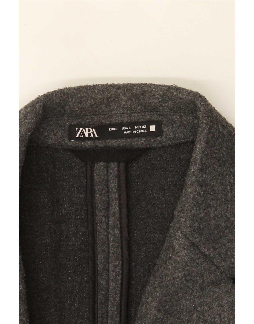 Zara Mens Overcoat UK 40 Large Grey