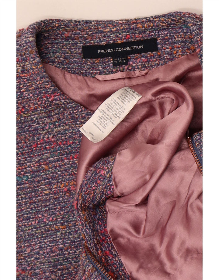 French Connection Womens Crop Blazer Jacket UK 10 Small Blue Flecked