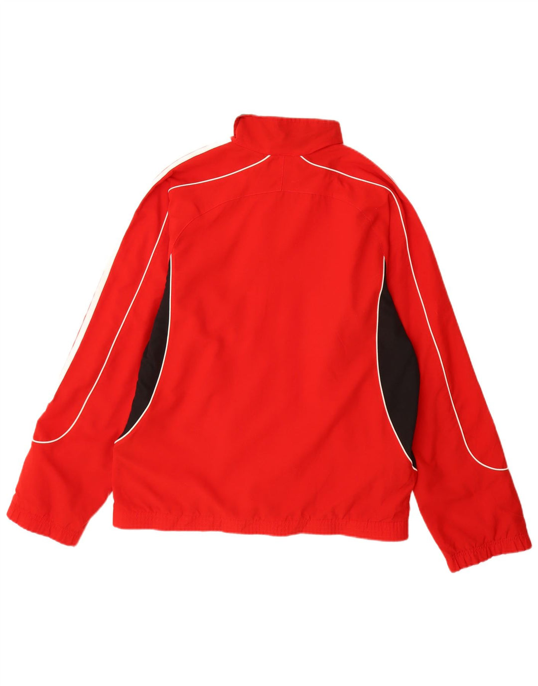 Adidas Mens Tracksuit Top Jacket UK 36/38 Small Red Colourblock Polyester