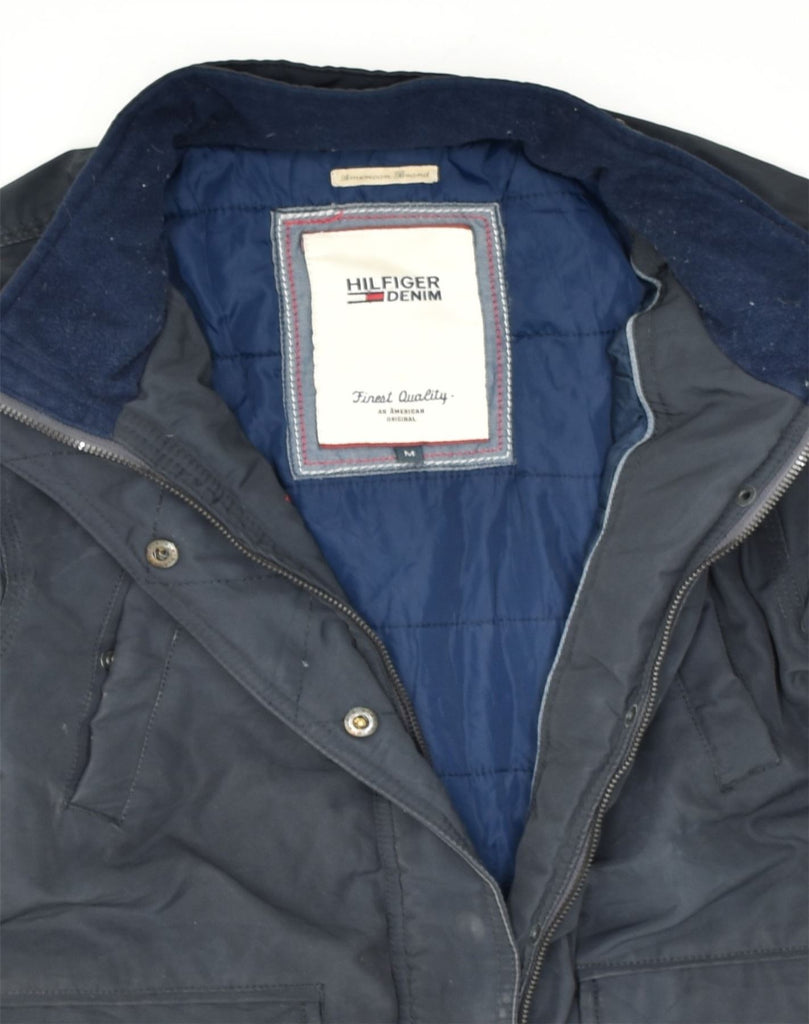 TOMMY HILFIGER Mens Windbreaker Jacket UK 38 Medium Grey Polyester | Vintage Tommy Hilfiger | Thrift | Second-Hand Tommy Hilfiger | Used Clothing | Messina Hembry 