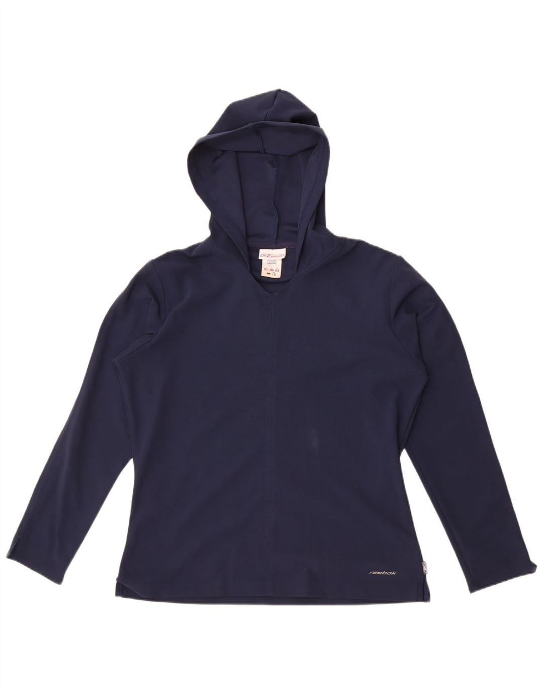 Reebok Womens Hooded Oversized Top Long Sleeve UK 10 Small Navy Blue
