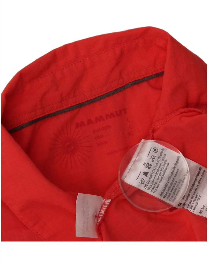 Mammut Womens Graphic Short Sleeve Shirt UK 14 Large Red Polyamide
