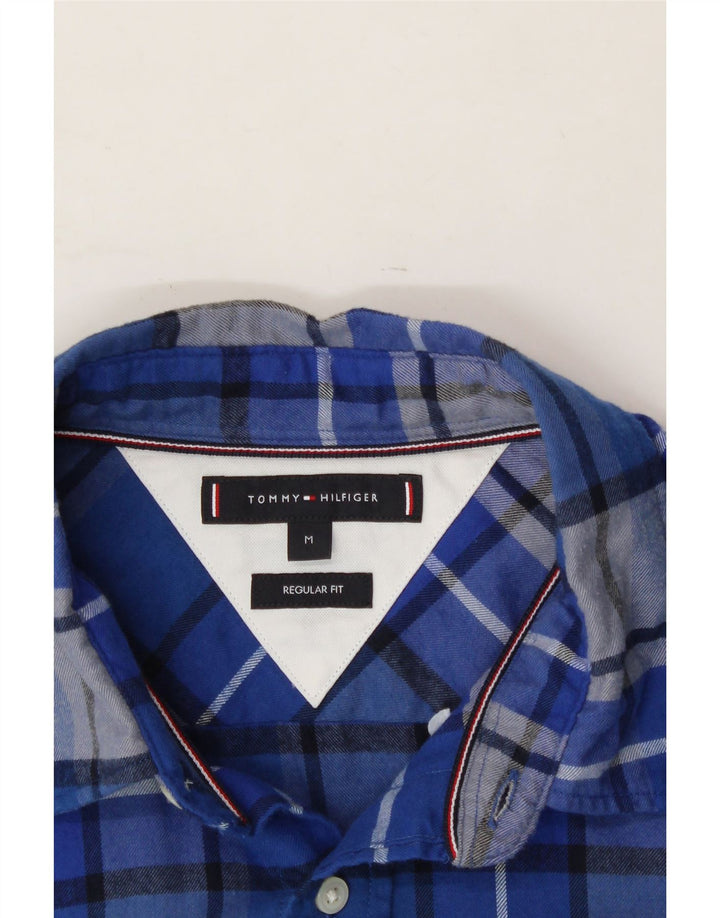 TOMMY HILFIGER Mens Regular Fit Flannel Shirt Medium Blue Check Vintage Tommy Hilfiger and Second-Hand Tommy Hilfiger from Messina Hembry 