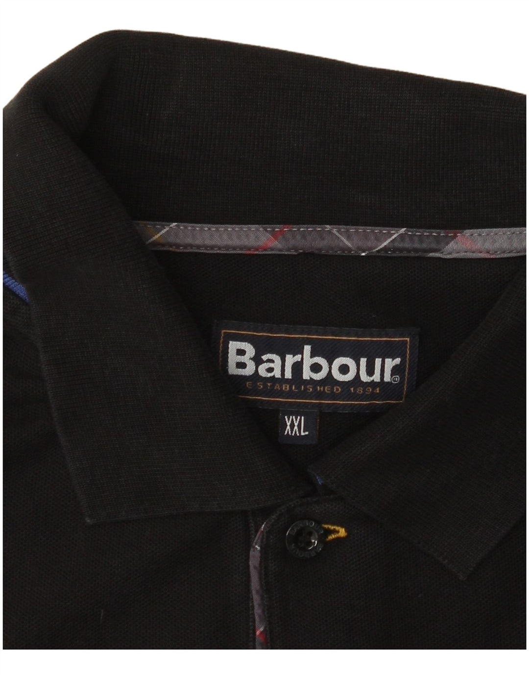 BARBOUR Mens Polo Shirt 2XL Black Cotton
