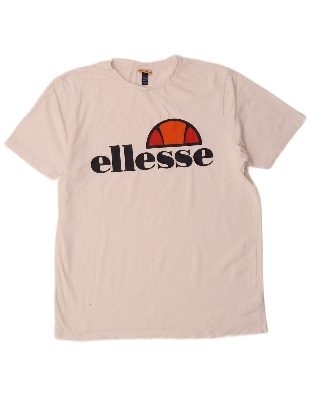 ELLESSE Mens Graphic T-Shirt Top Large White Cotton