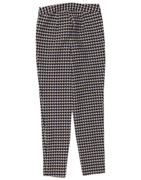 Zara Womens Slim Chino Trousers Small W26 L30 Navy Blue Geometric