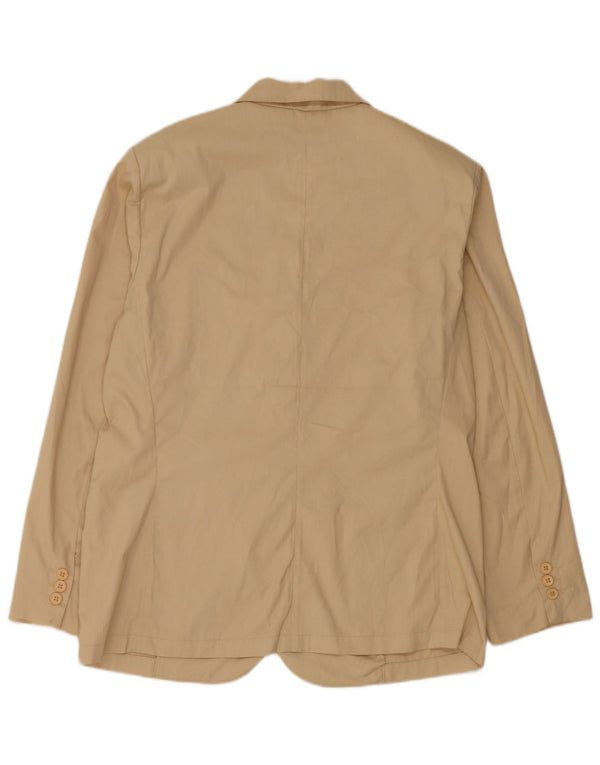 Balloon Womens 2 Button Blazer Jacket UK 18 XL Beige Cotton