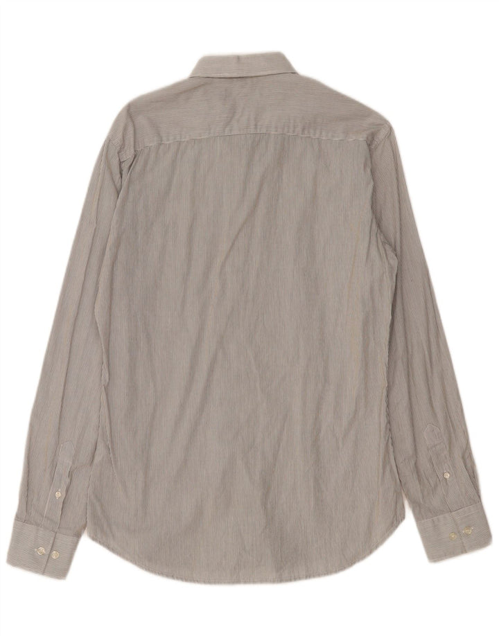 FRENCH CONNECTION Mens Shirt Small Grey Pinstripe Cotton