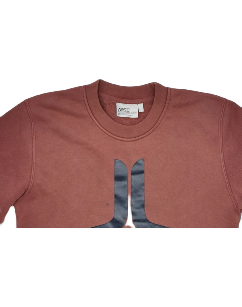 WESC Mens Graphic Sweatshirt Jumper XS Brown Cotton | Vintage | Thrift | Second-Hand | Used Clothing | Messina Hembry 