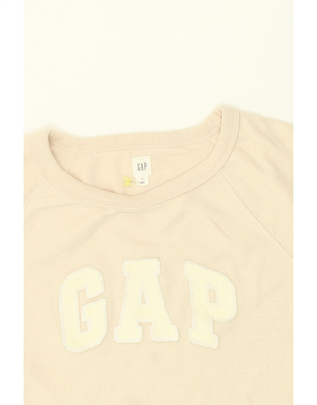 GAP Womens Graphic Sweatshirt Jumper UK 10 Small Beige Cotton Vintage Gap and Second-Hand Gap from Messina Hembry 