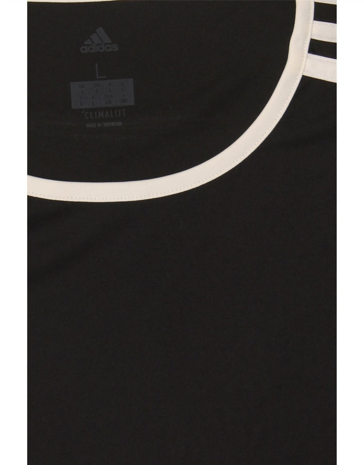ADIDAS Mens Climalite T-Shirt Top Large Black Colourblock Polyester Vintage Adidas and Second-Hand Adidas from Messina Hembry 