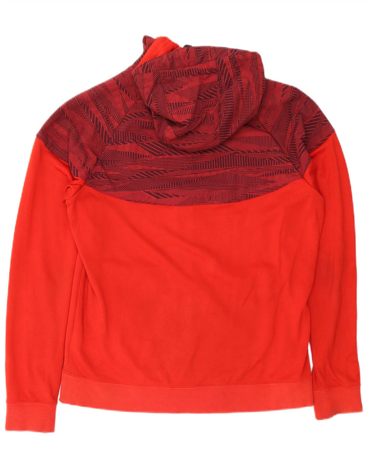 Nike Mens Zip Hoodie Sweater Medium Red Geometric Cotton