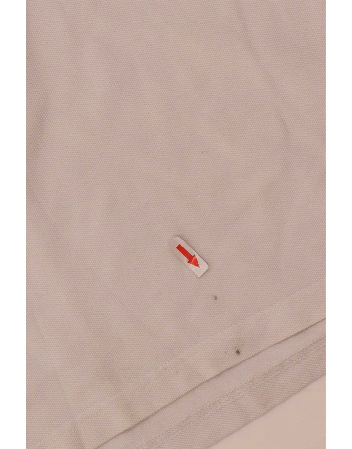 Massimo Dutti Mens Polo Shirt 2XL White Cotton