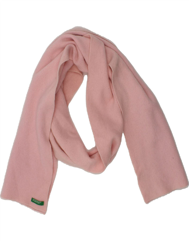 UNITED COLORS OF BENETTON Womens Rectangle Scarf One Size Pink | Vintage United Colors of Benetton | Thrift | Second-Hand United Colors of Benetton | Used Clothing | Messina Hembry 