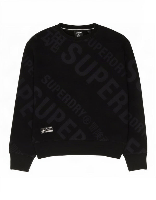 Superdry Mens Graphic Sweatshirt Jumper Medium Black Cotton