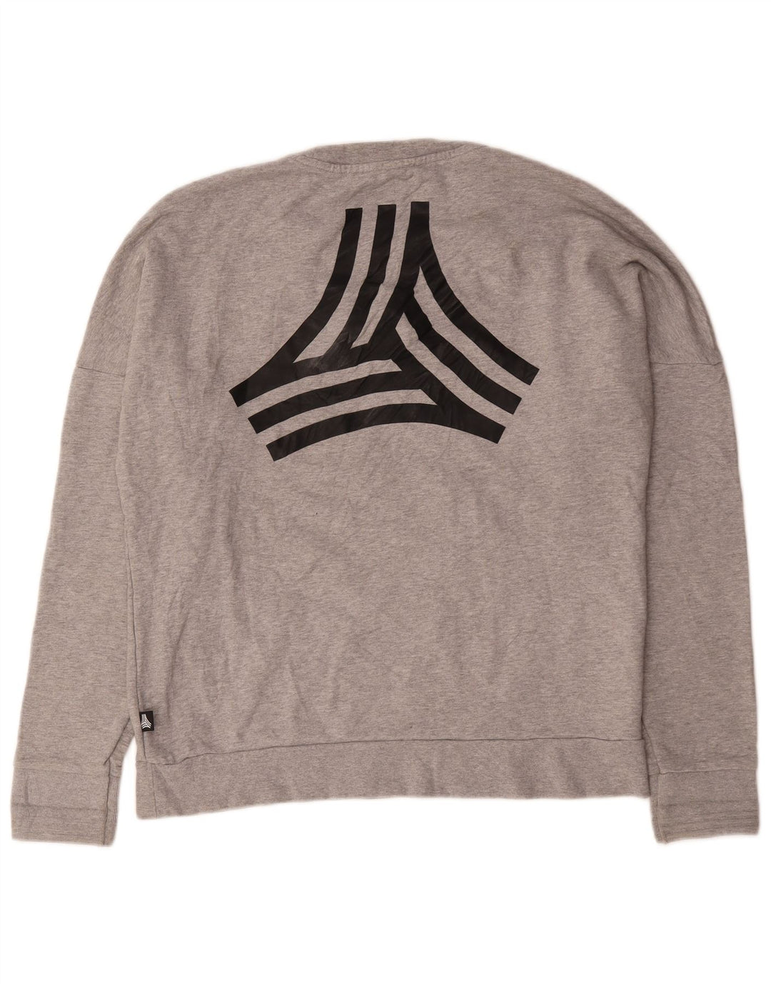 Adidas Mens Graphic Sweatshirt Jumper Large Grey Flecked Cotton