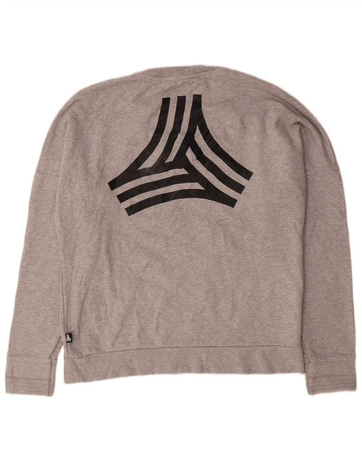 Adidas Mens Graphic Sweatshirt Jumper Large Grey Flecked Cotton