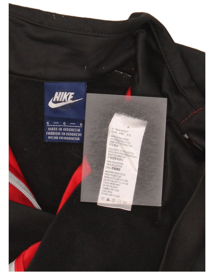 Nike Boys Tracksuit Top Jacket 5-6 Years Black Colourblock Polyester