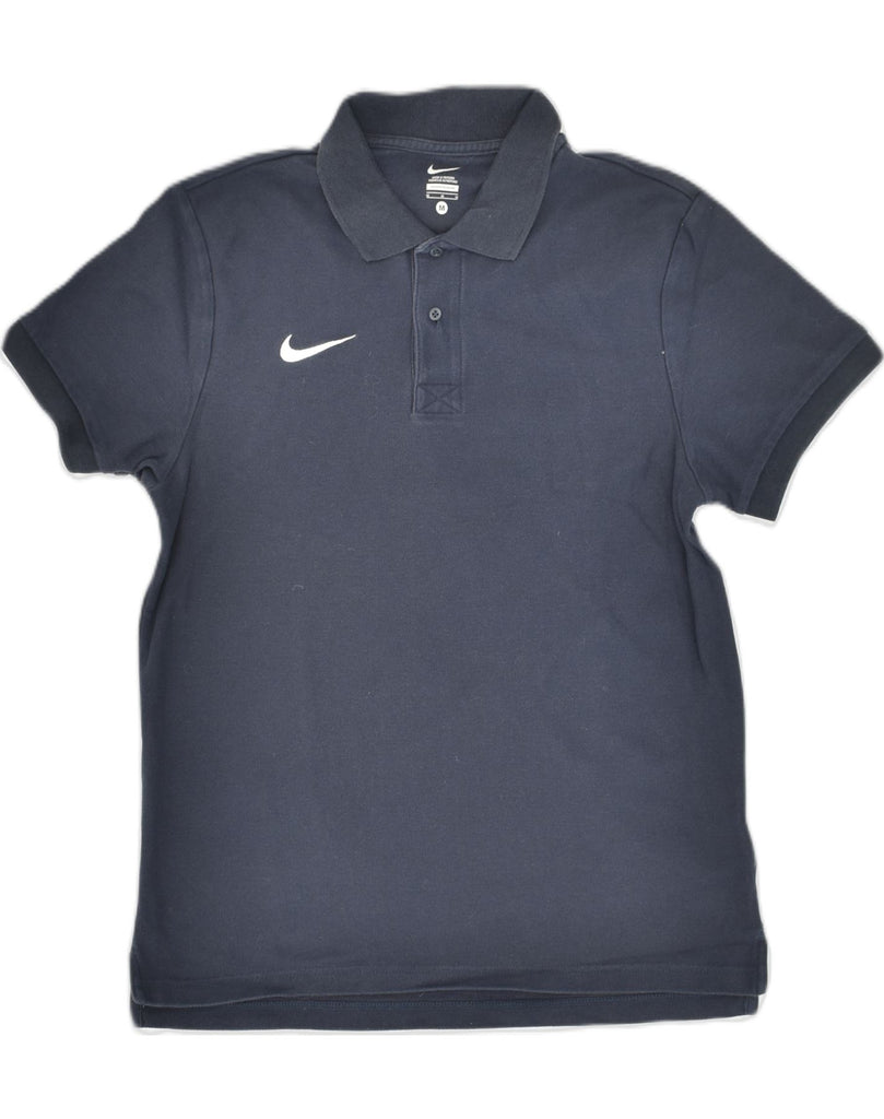 NIKE Mens Polo Shirt Medium Navy Blue Cotton | Vintage Nike | Thrift | Second-Hand Nike | Used Clothing | Messina Hembry 