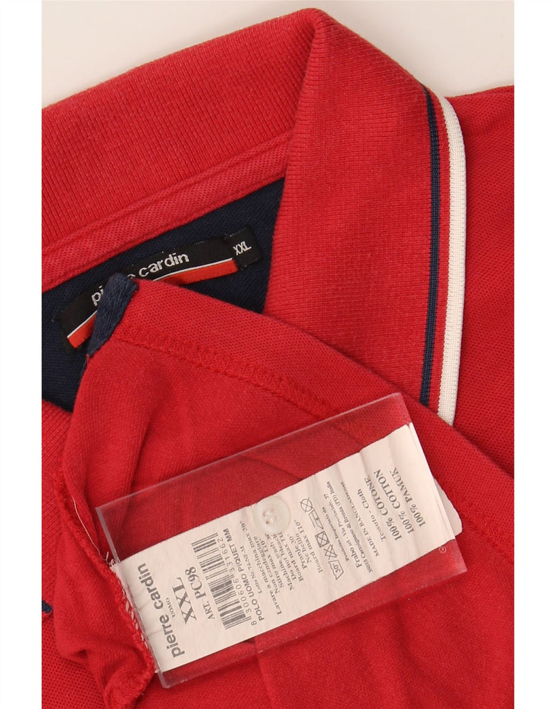 PIERRE CARDIN Mens Polo Shirt 2XL Red Cotton Vintage Pierre Cardin and Second-Hand Pierre Cardin from Messina Hembry 