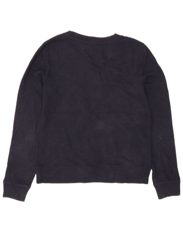 J. Crew Womens Sweatshirt Jumper UK 10 Small Navy Blue Floral Cotton