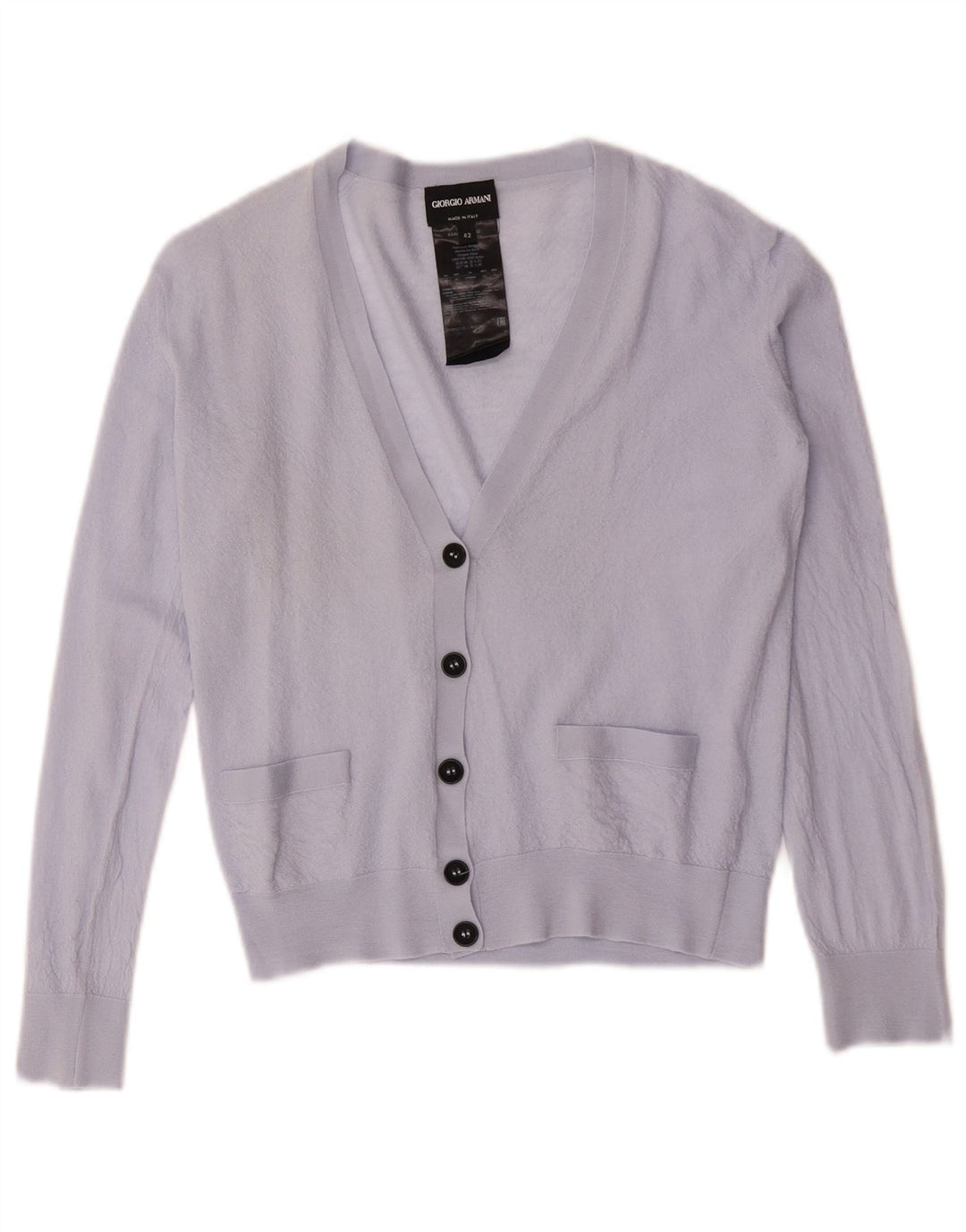 Giorgio Armani Womens Crop Cardigan Sweater IT 42 Medium Purple Wool