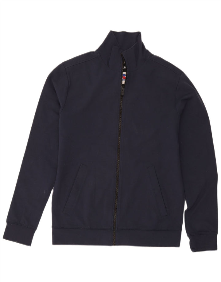 Hugo Boss Mens Tracksuit Top Jacket Medium Navy Blue Viscose