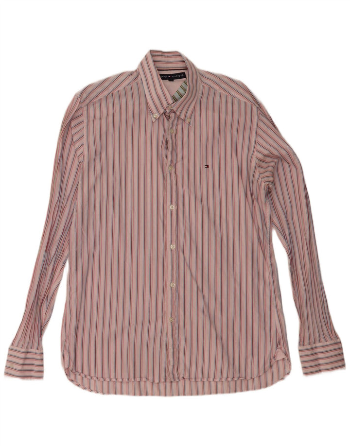 Tommy Hilfiger Mens Shirt Medium Pink Striped