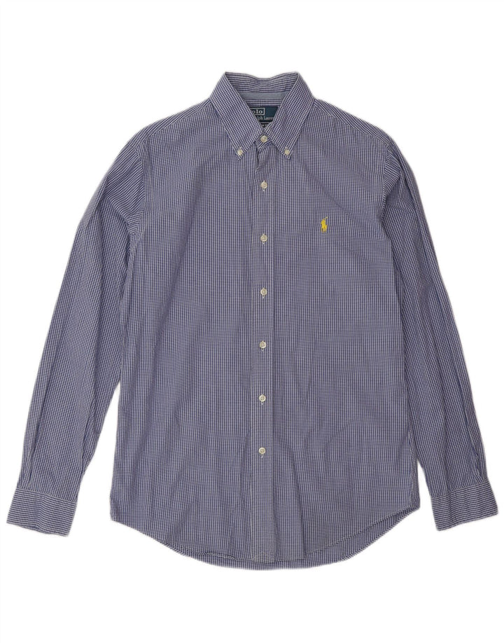 Polo Ralph Lauren Mens Custom Fit Shirt Small Blue Gingham Cotton
