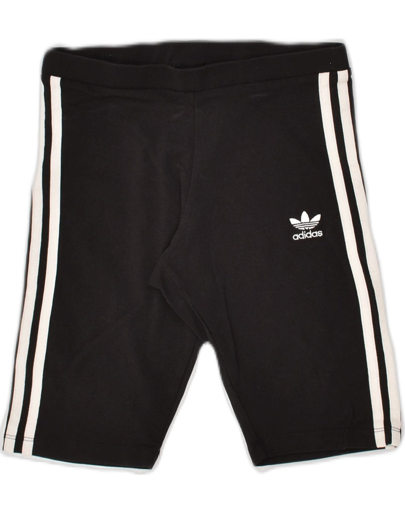 ADIDAS Womens Sport Shorts UK 10 Small Black Cotton | Vintage Adidas | Thrift | Second-Hand Adidas | Used Clothing | Messina Hembry 