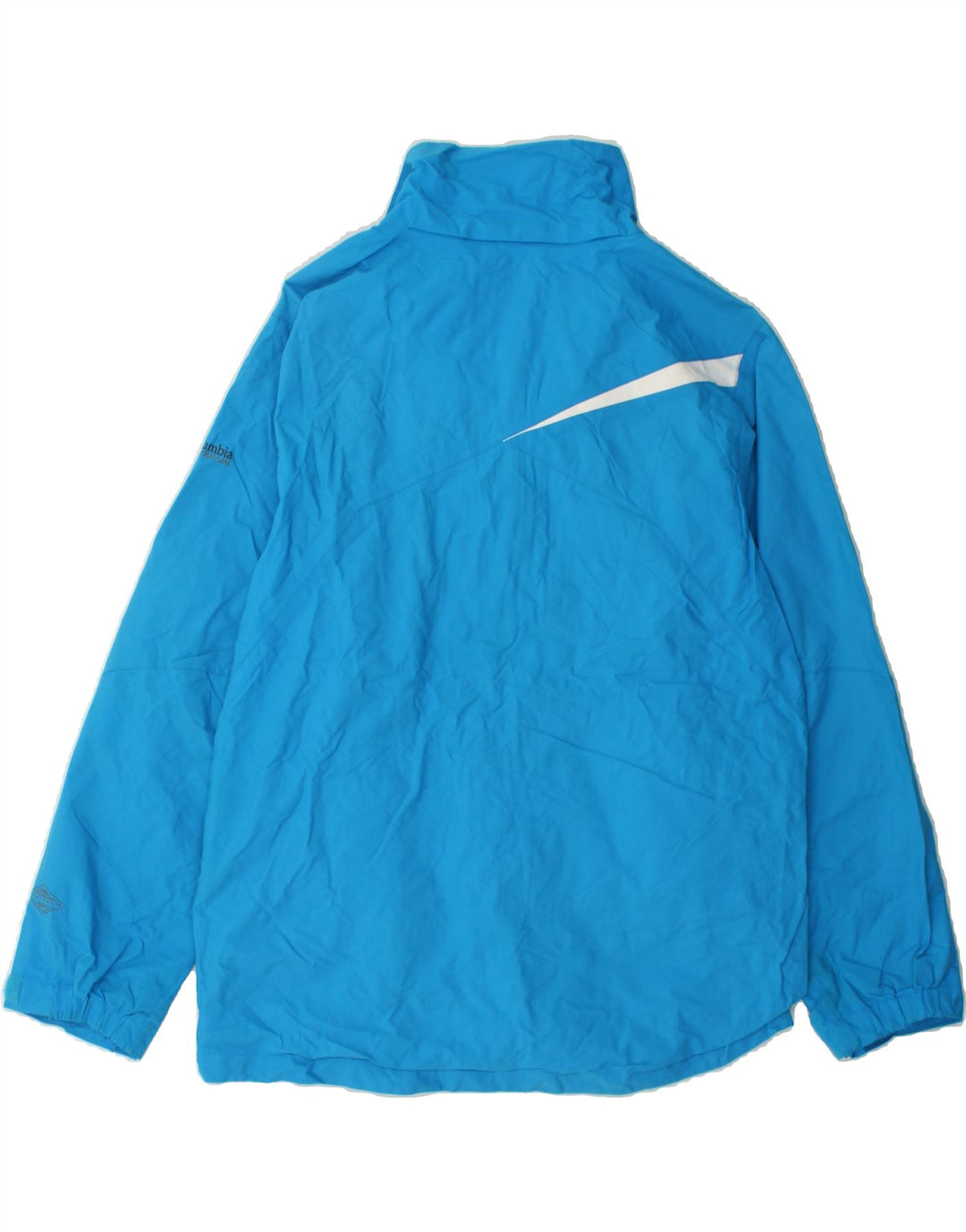 COLUMBIA Boys Windbreaker Jacket 14-15 Years Blue Colourblock Nylon Vintage Columbia and Second-Hand Columbia from Messina Hembry 