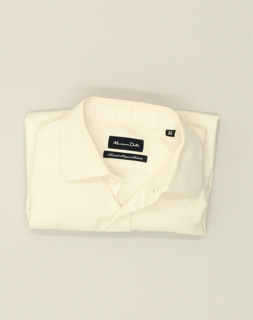 MASSIMO DUTTI Mens Shirt Size 15 1/2 Medium Off White Cotton | Vintage Massimo Dutti | Thrift | Second-Hand Massimo Dutti | Used Clothing | Messina Hembry 