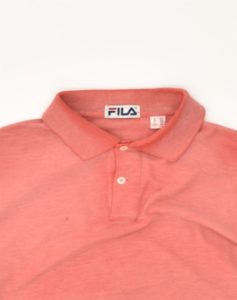 FILA Mens Long Sleeve Polo Shirt Large Orange Cotton | Vintage Fila | Thrift | Second-Hand Fila | Used Clothing | Messina Hembry 