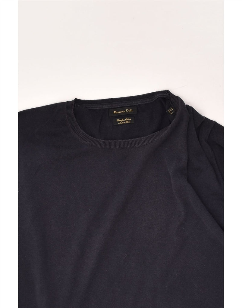 MASSIMO DUTTI Womens Short Sleeve Jumper Sweater UK 16 Large Navy Blue | Vintage Massimo Dutti | Thrift | Second-Hand Massimo Dutti | Used Clothing | Messina Hembry 