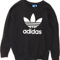 ADIDAS Womens Oversized Graphic Sweatshirt Jumper UK 10 Small  Black Vintage Adidas and Second-Hand Adidas from Messina Hembry 