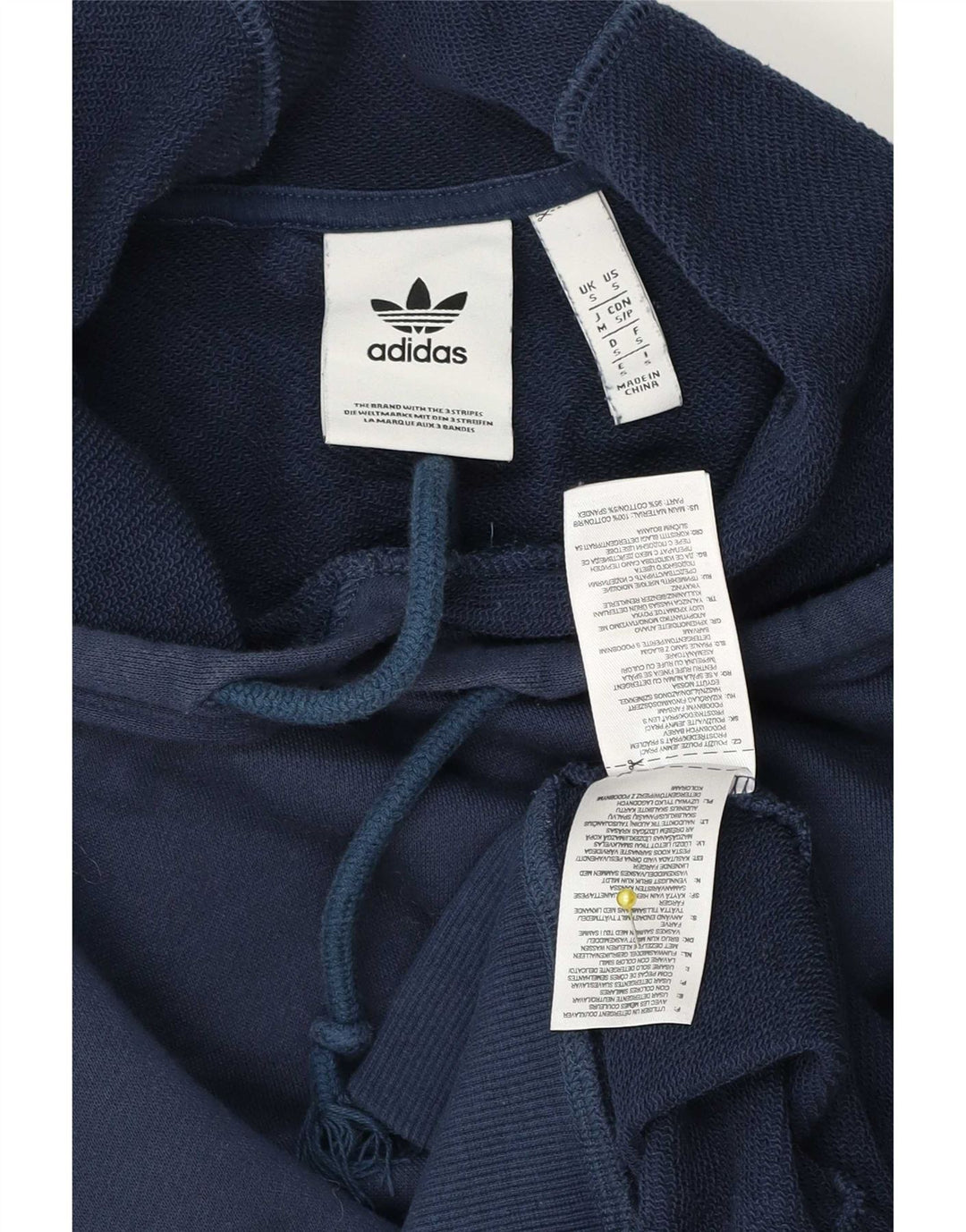 Adidas Mens Hoodie Jumper Small Navy Blue Cotton