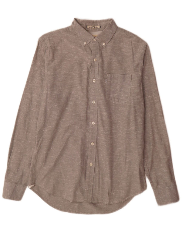 Levi's Mens Slim Fit Shirt Medium Grey Flecked Cotton